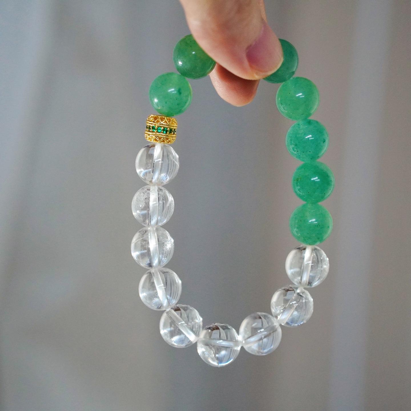 Natural Dongling Jade White Crystal Design Sense Contrasting Color Bracelet Bracelet