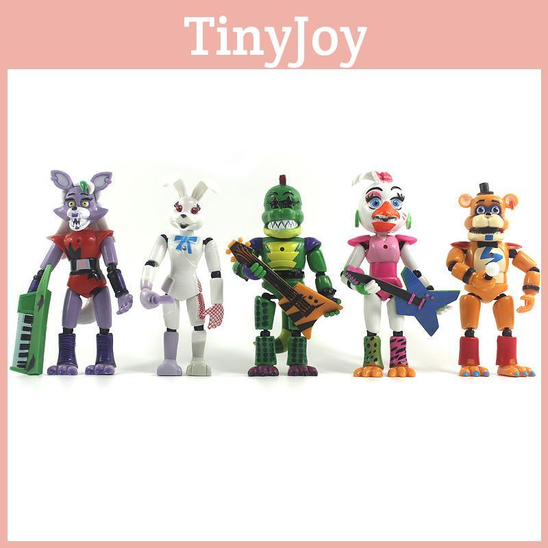 Five At Nights Freddys Security Breach 5pcs Light Action Figures Joint Movable