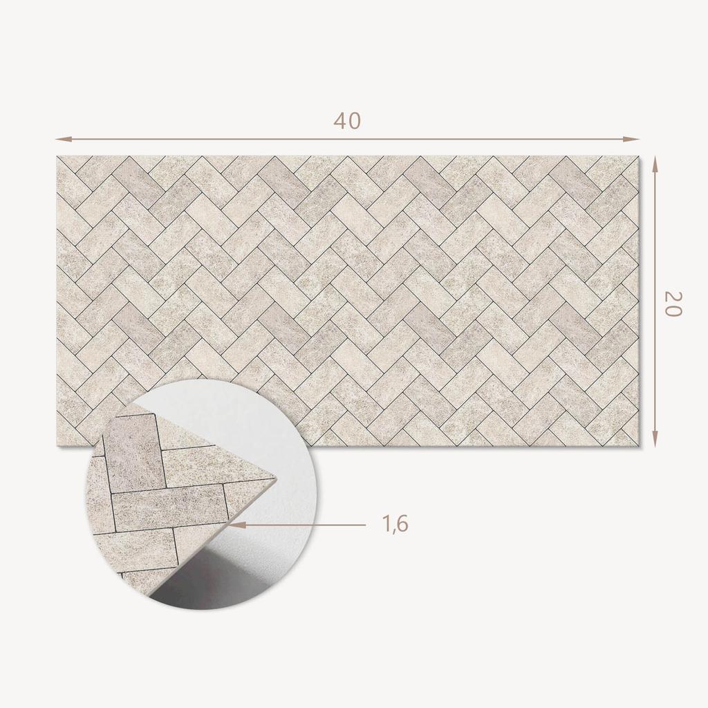 Zestaw Kafelków Pcv Z Wzorem Do Salonu Samoprzylepne Wzór W Jodełkę 10X40X20 Cm