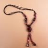 New Forest handmade ceramic necklace, women's retro versatile sweater chain simple long accessories pendant