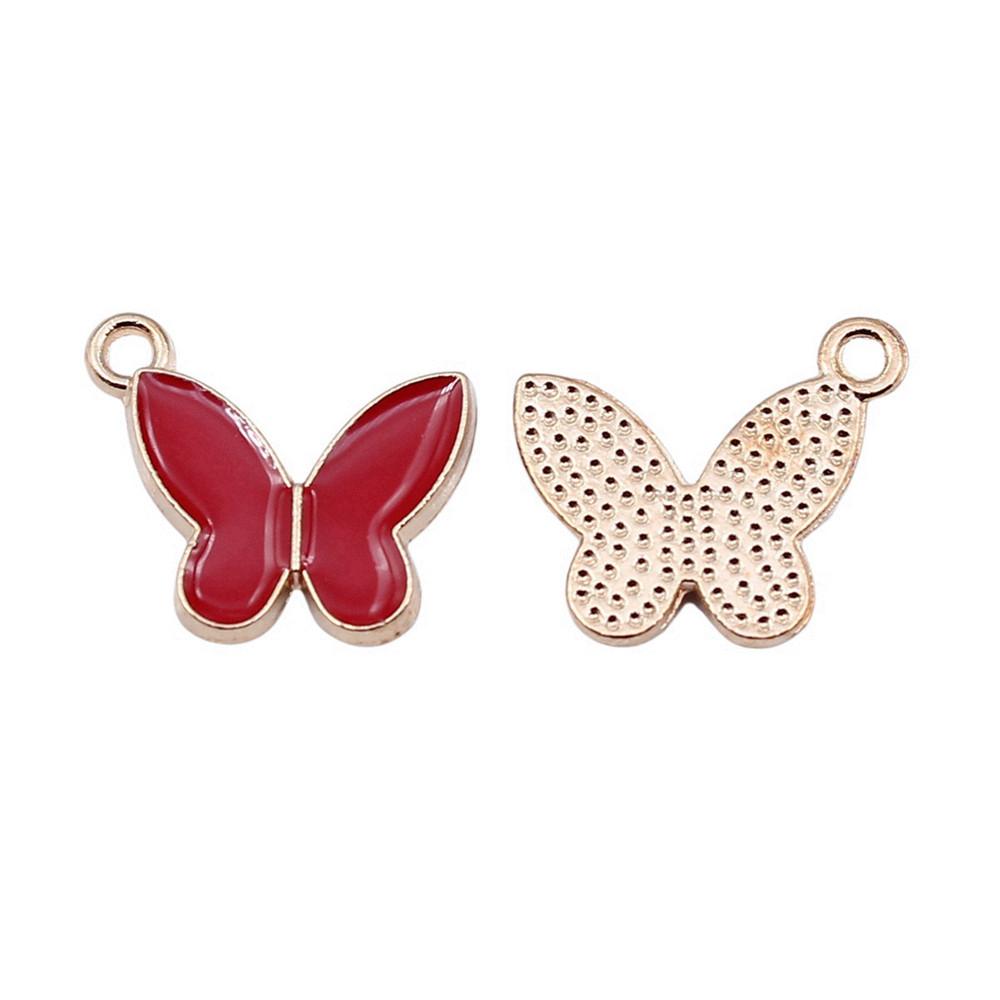 Enamel Charms Multi Color Butterfly Pendants For Floral Themed Jewelry