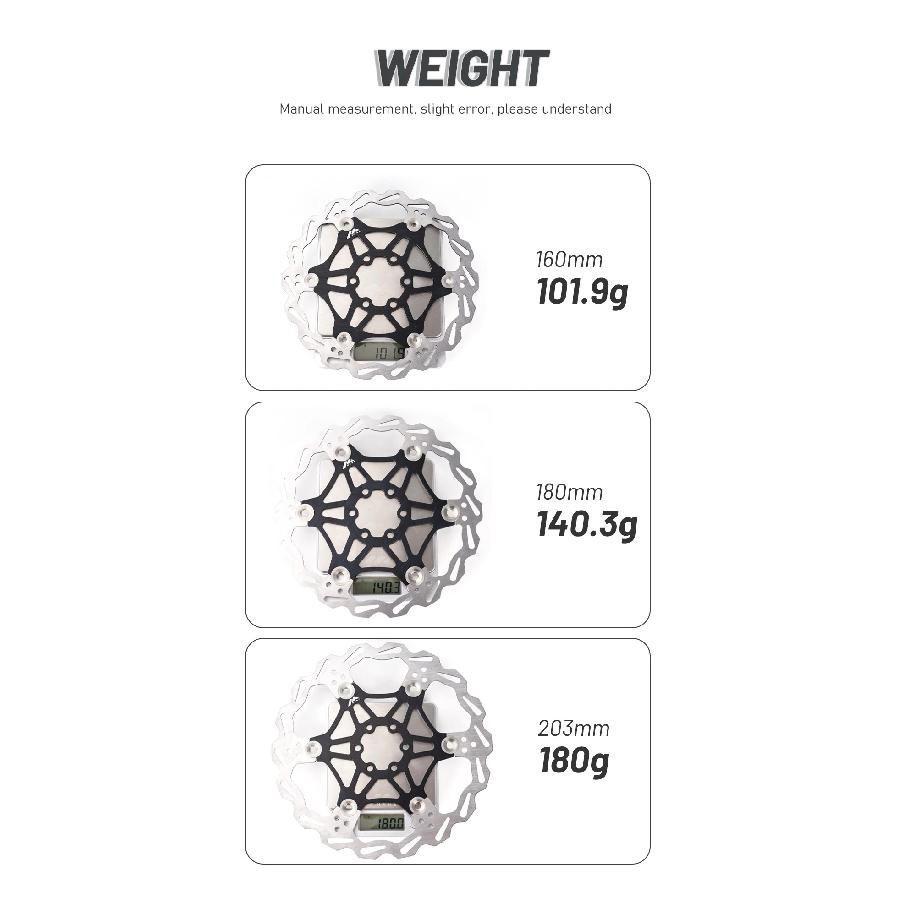 MANA 6 Bolt  Bicycle Float Disc Brake 160/180/203MM Steel Brake Edge for Heat Dissipation + Aluminum Alloy Inner Frame MTB Parts