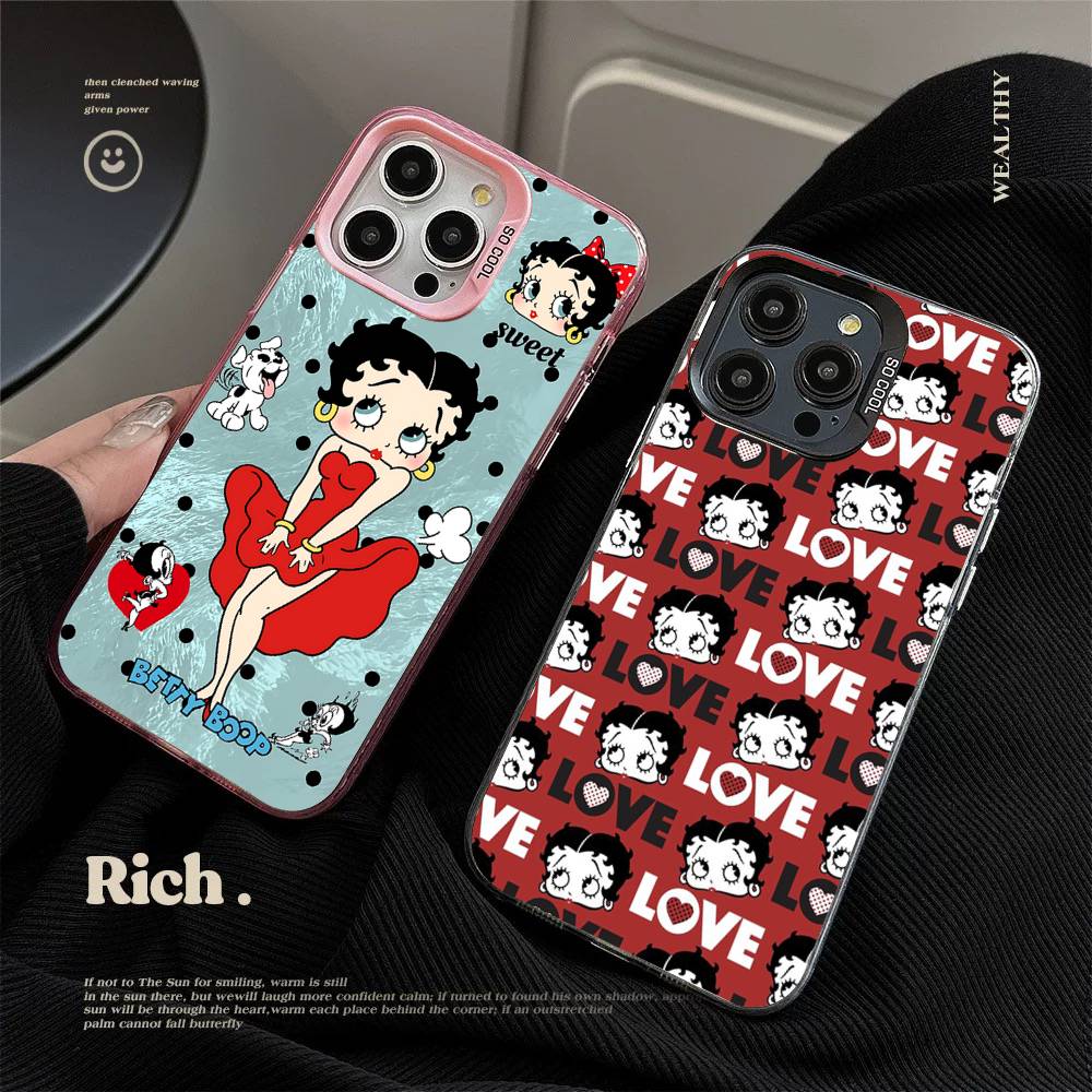 B-Betty-Cute-B-Boop Anime Phone Case For iPhone 16 15 14 13 12 11 17 Pro MAX Plus Pro Matte Shockproof Cover
