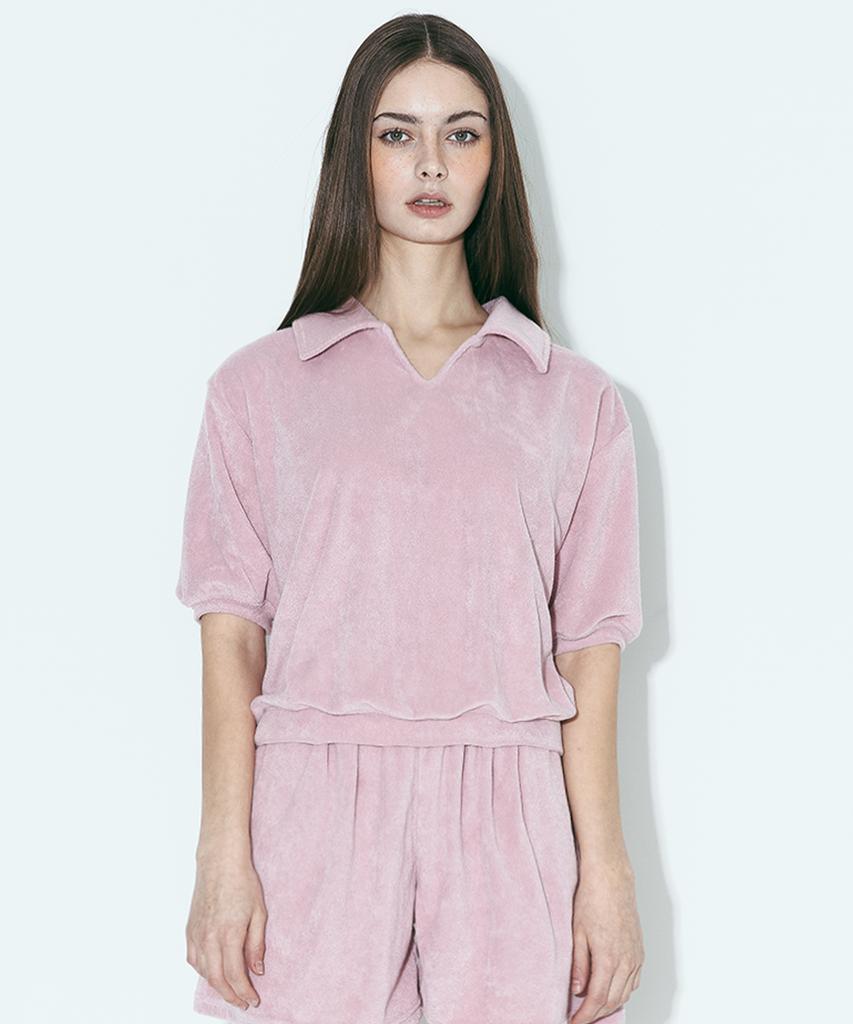 AGENT PEEK Agp Terry Polo Half Shirt (W) Pink