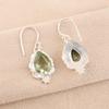 Green Amethyst Gemstone Jewelry, Handmade Silver Earrings, 925 Solid Sterling Silver Earrings, Beautiful For Thanksgiving Gift