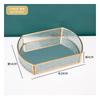 Metall Spiegel Transparent Glas Tablett Rund Kosmetik Aufbewahrungsbox Speisekammer Schreibtisch Finishing Hochzeitsdekoration Party