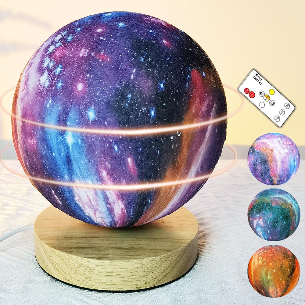 2025 Intelligent Voice Rotating Moon and Planet Bedside Lamp