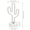 LED Cactus Neon Sign with Base - USB and Battery Powered Night Light, Bedroom Living Room Bedside Desk Light USB Gadget