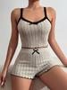 2025 European & American Spring/Summer Women's Bow Camisole Top & Shorts Set
