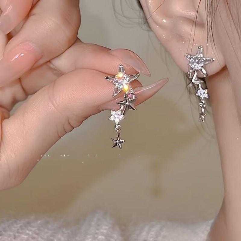 Boucles d'oreilles clous cœur nœud pour femmes Élégantes Boucles d'oreilles en cristal Accessoires de piercing Bijoux