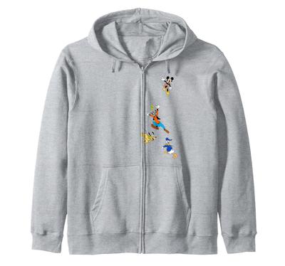 Disney Mickey and Friends Goofy Donald Falling Cartoon Icon Zip Hoodie