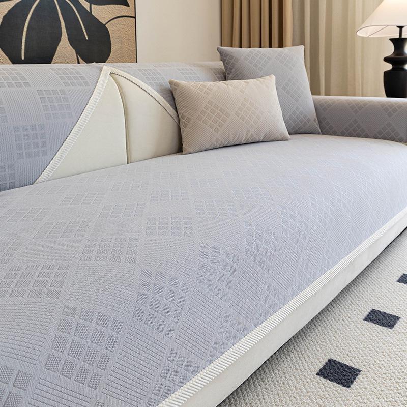 New Sofa Cushion, All-Season Non-Slip Seat Cushion Chenier Armrest Towel, Anti-Cat Scratch Sofa Cover Cover Cloth