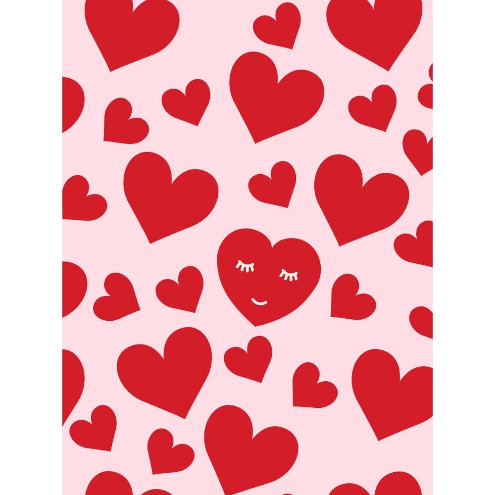 Valentines Day Pink Romantic Loving Heart Posters and Print Canvas Painting Wall Art Picture for Couple Lovers Room Home