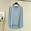 Women's Loose Crew Neck Long Sleeve Modal T Shirt Thin Solid Color Casual Spring Summer Outerwear Basic Layering Top Plus Size