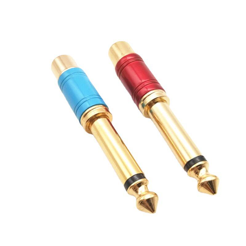 

Red & Blue Gold-Plated Copper 6.35mm Male to RCA Female Audio Mixer Adapter червоний