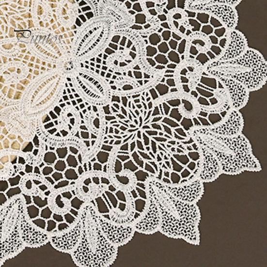 Elegante Spitzengedeckunterlagen Rund Weißes Deckchen, Retro-Gedeckunterlage, Bestickte Tischmatte, Florale Topper-Deckchen für Hochzeit Junggesellinnenabschied Esstischdekoration