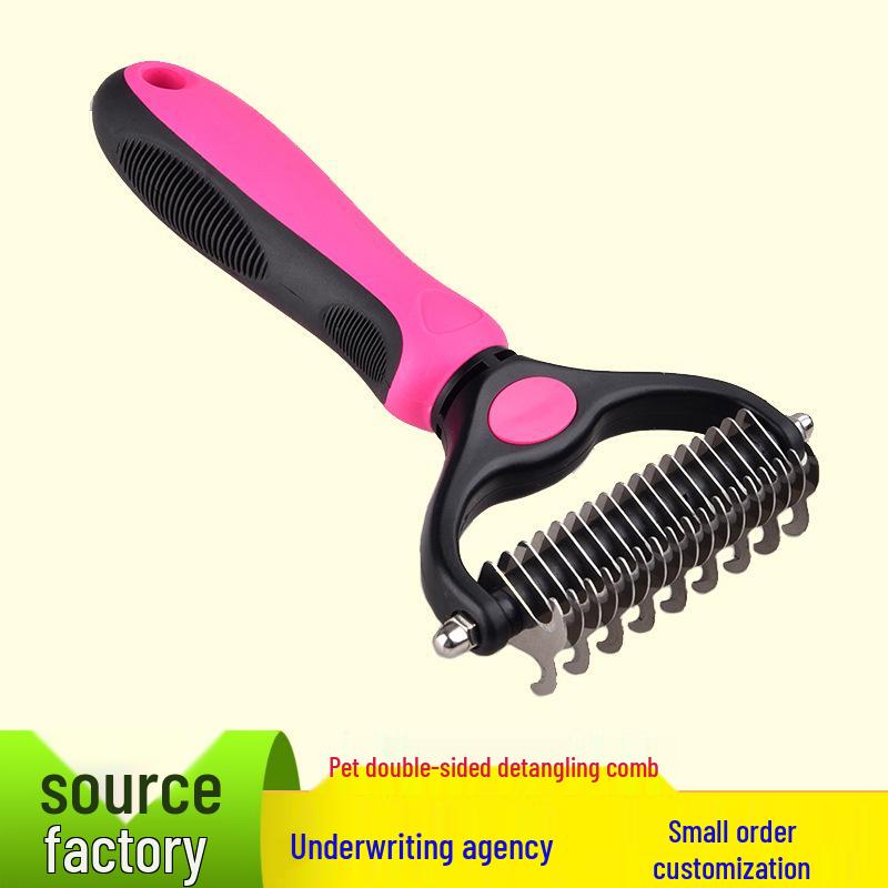 Dual-Sided Pet Grooming Rake Comb for Dogs - Detangling & Shedding Tool