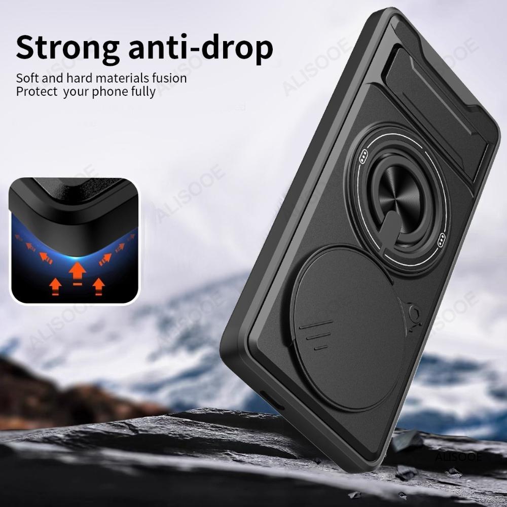 Funda for Honor X9B 5G Case Rotatable Slide Camera Protection Ring Stand Shockproof Cover Capa for Honor X9B 5G Funda