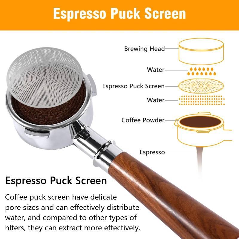 Espresso Coffee Puck Screen 0.2Mm Espresso Filter Holder 51/53/58.5Mm For Delonghi Breville Portafilter Accessory Barista Tool