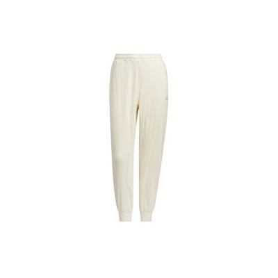 Ss24 Solid Color Elastic Casual Tapered Knit Sports Pants Women Bottoms Cream IM8864