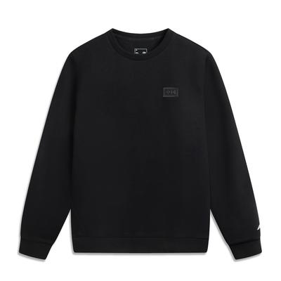 Li Ning Glory Series Jednoduchá jednofarebná mikina s okrúhlym výstrihom Pohodlná mikina sťahovacia pre mužov sweatshirt AWDVE83-3