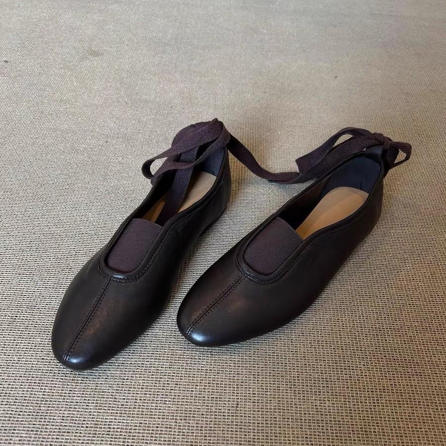 New elastic belt flat Mary Jane shoes for women's niche versatile shallow mouth single shoes for women