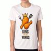 Tricou Bumbac Dama King Of The Wings, Grafică Bumbac Premium, Durabil, Modă Casual. Design Regina Aripioarelor de Pui, Tricou pentru Iubitorii de Pui Prăjit, Foodie