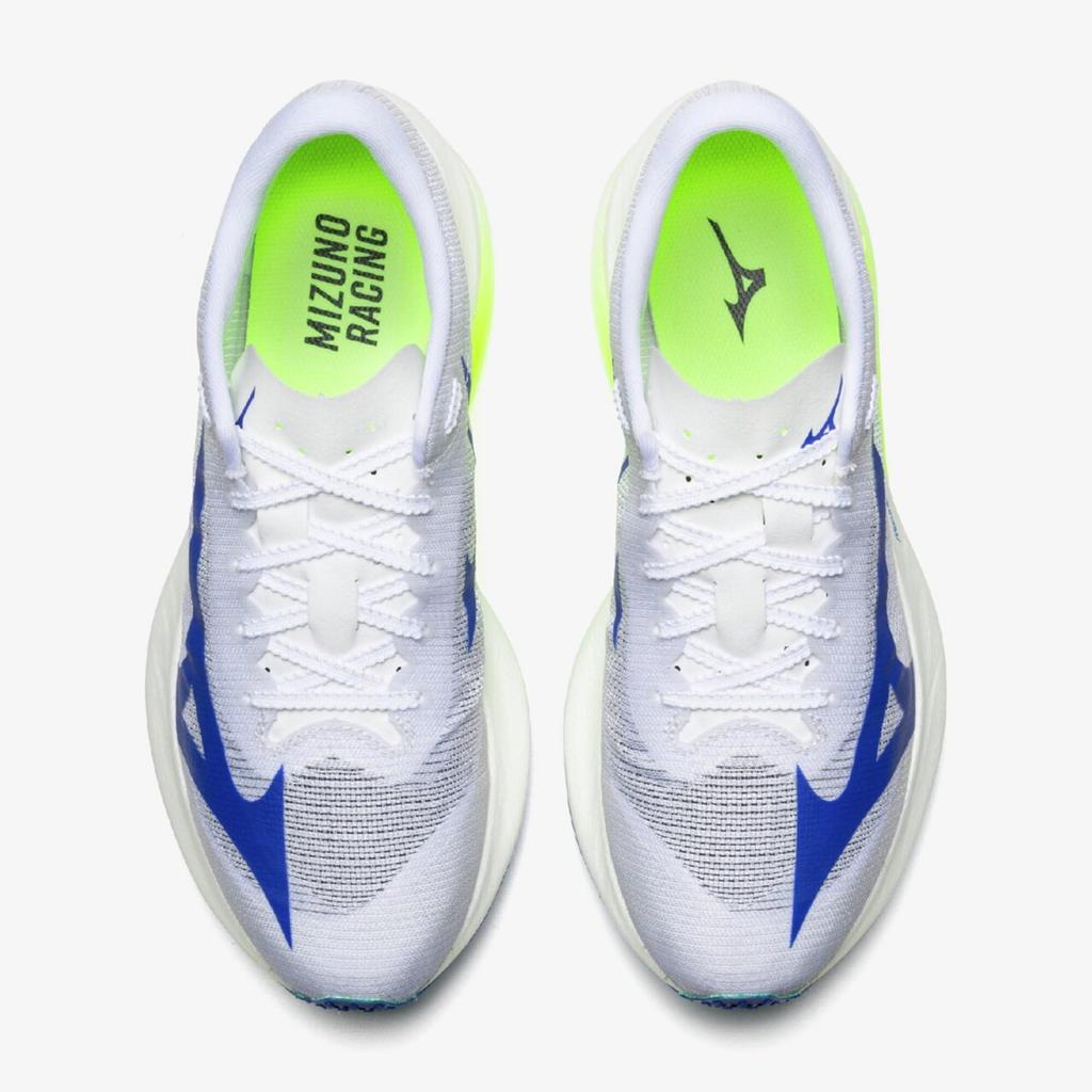 MIZUNO Running Shoes HYPERWARP PRO Racing Carbon Plated Unisex White/Blue/Yellow 26.5 cm 2E