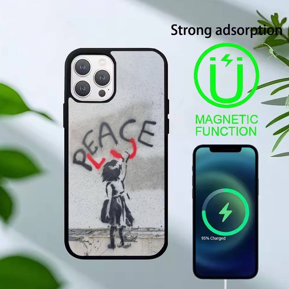 

Graffiti Artist J-Banksy Phone Case For iPhone17,16,15,14,13 Plus,Pro Max Magnetic For Magsafe Wireless Charging iPhone11PROMAX