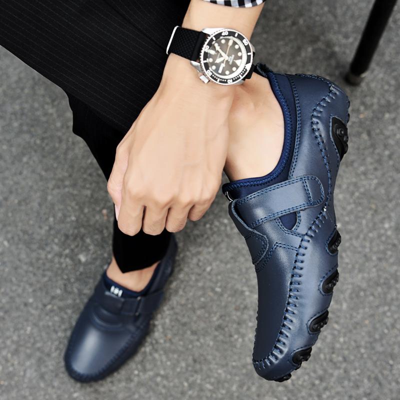 Fashionable New Men's Breathable and Anti Slip Driving Shoe Hand Sewn for Men's Spring Comfort Soft Soled Lightweight Bean Shoes