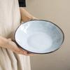 Japanese Stroke Open Bowl Ceramic Tableware Household Salad Bowl Vegetable Bowl Practical Dessert Bowl Pasta Bowl