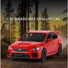 1/30 Subaru Impreza WRX STI Alloy Sports Car Model Diecast Metal Racing Vehicles Car Model Sound Light Simulation Kids Toys Gift