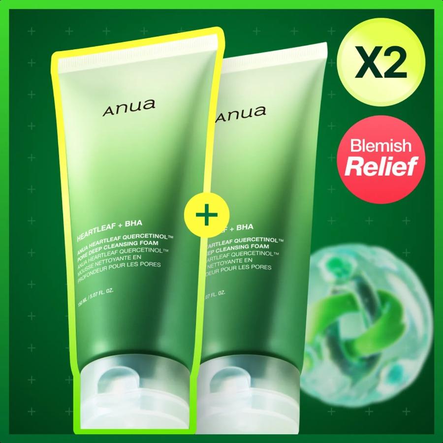 Anua Heartleaf Quercetinol Pore Deep Cleansing Foam 150ml*2ea