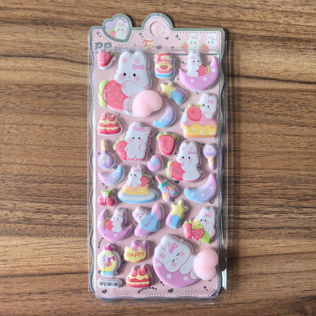 Cute Cartoon PP Sticker (1 Pcs) - 3D Embellishment for Planners, Device Decoration & Handcrafts BulingBulingStickers Store