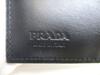 PRADA Silver and Black Leather Bifold Wallet Compact Wallet #a592