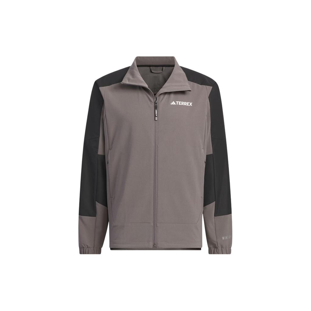 Adidas Wind.Rdy Softshell Non-Hooded Color Block Logo Sports Outdoor Vintage Jacket Men Jacket Charcoal-Gray IP0734