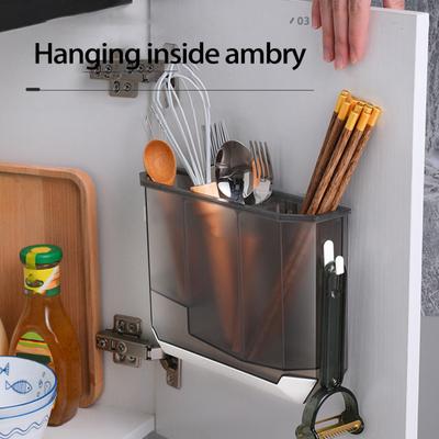 Cutlery Storage Box Wall Mount Kitchen Gadget Detachable Spoon Fork Cutlery Drainer Rack Anti-deformed Space-saving Easily Install