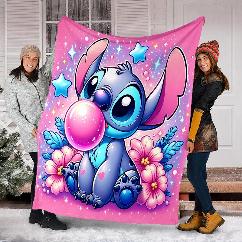 Stitch Fantasy Flannel Fleece Blanket Cozy Warm Throw Blanket For Couch Bed Travel All Season Use