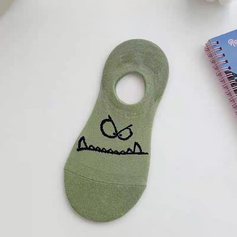 Female Spring and Summer Thin Cartoon Cute Invisible Shallow Mouth Breathable Anti Off with The Boat Socks