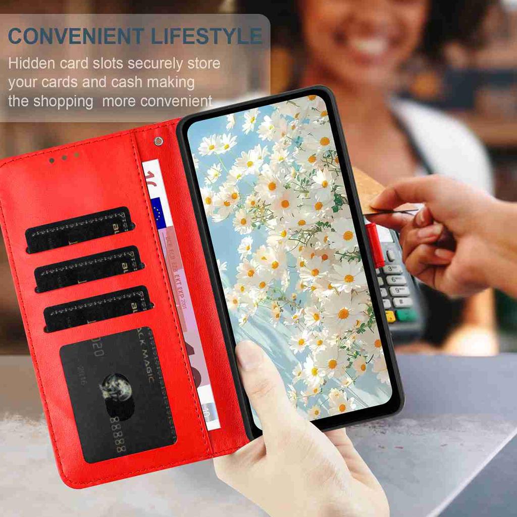 10-Color Daisy Embossed Flip Card Case for iPhone 7-17 Series