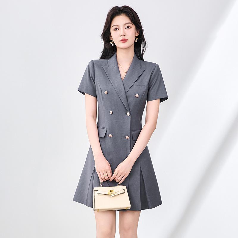 

Shenzhen Nanyou Women s Double-Breasted Short Professional OL Suit Dress Medium серый