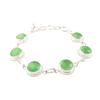 Natürlicher grüner Katzenaugen-Edelstein 925 Sterlingsilber Schmuck Handgefertigtes Armband RB-9-36
