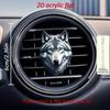 2D Flat Wolf Car Vent Clip Decorative Diffuser (fragrance Not Included), Car Interior Decoration, Aromatherapy Clip, Ideal for Holiday Gifts