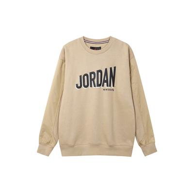 Jordan Felpa Sportiva Casual con Stampa Logo Alfabetico Uomo Top Giallo Deserto DV7589-277