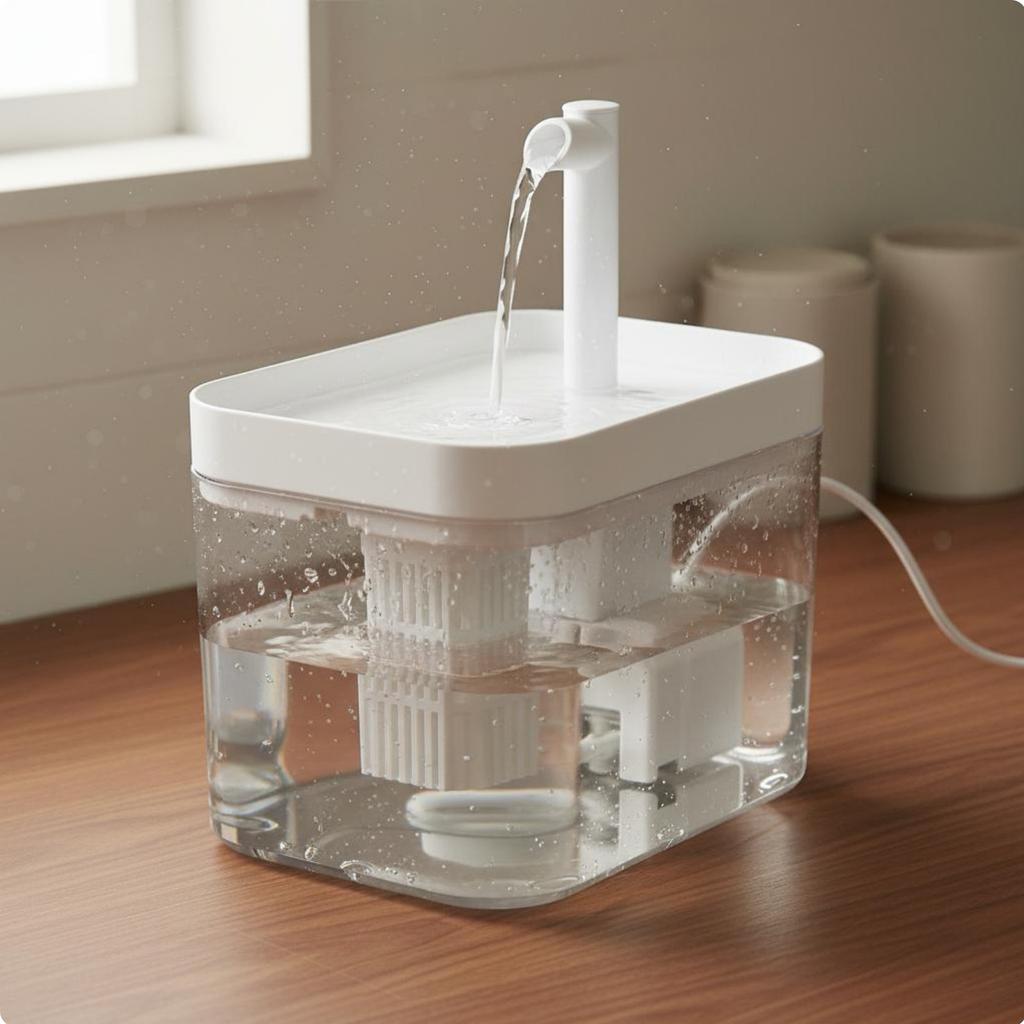 Circulating Feline Water Dispenser Nearly Quiet Pump Wireless Pet Drinking Dispenser for Small Dogs
