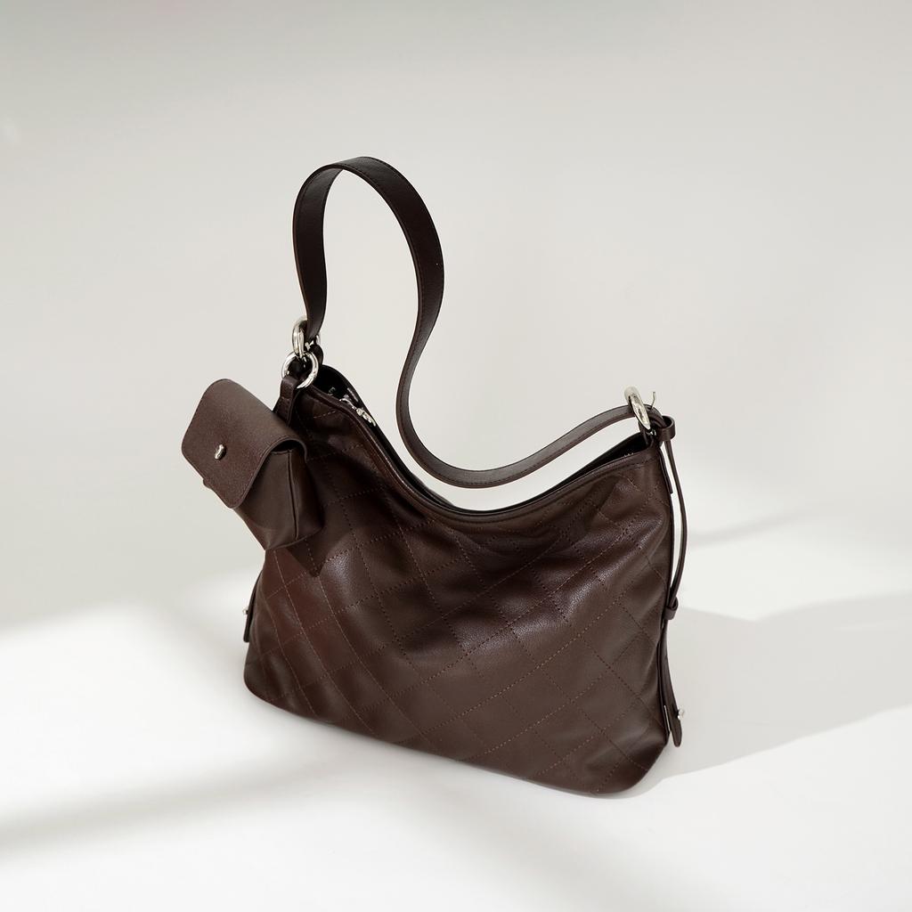 Retro Leather One-shoulder Crossbody Bag Large Capacity Commuting Bag Women's Bag Tote Bag Niche Single Shoulder