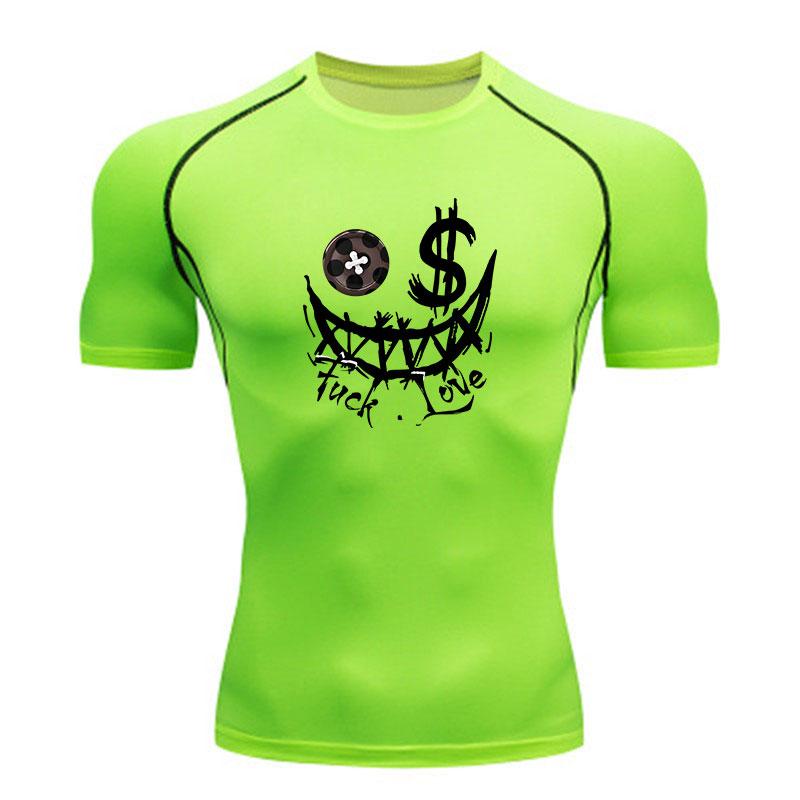 Men's Compression Fitness Sports T-Shirt, Punk Graffiti Butt