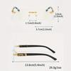 Men Metal Leopard Rimless Anti Blue Light Glasses - Vintage  Rectangle Style, Metal Frame for Business & Casual Wear