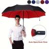 10 Bone Double Layer Automatic Umbrella Clear Umbrella Automatic Folding Umbrella Windproof Reinforcement Thickened Umbrella