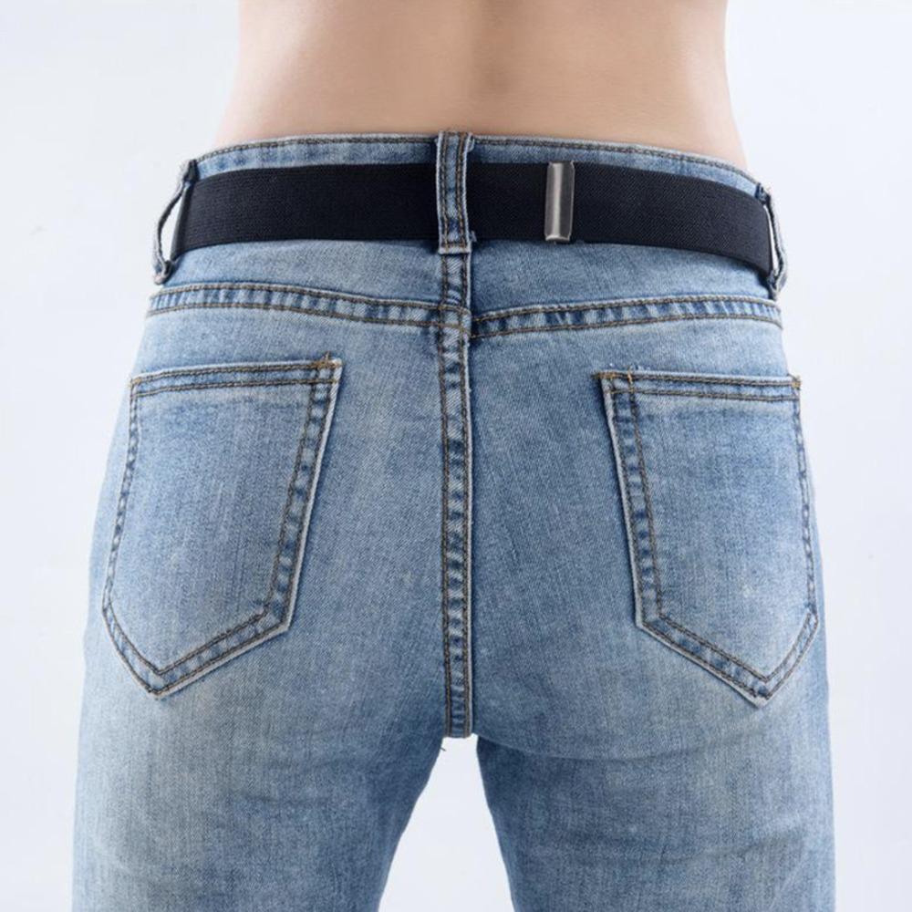 2PCS Elastic No Buckle Stretch Belt Adjustable Stretch Invisible Elastic Belt Woven Cloth with Detachable Clip
